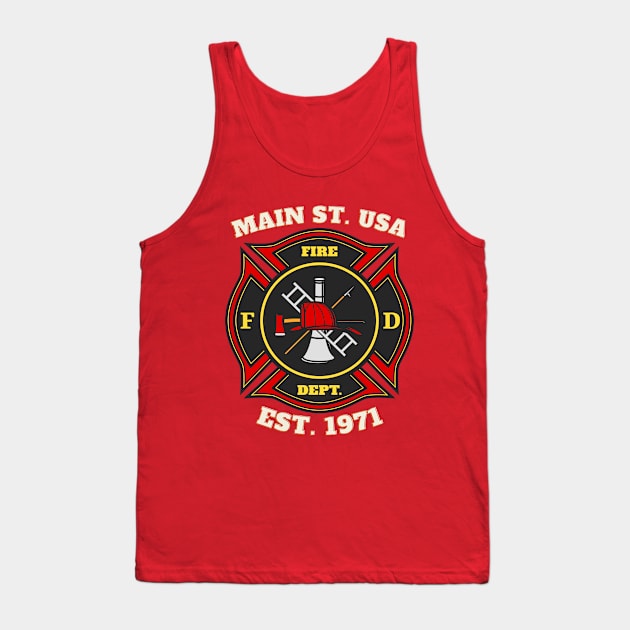 Main St. USA Fire Department Tank Top by Married to a DisneyAddict